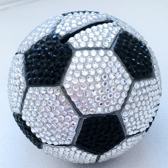 Julia Taylor Swarovski Crystal Soccer Ball Bank - Picture 1 of 4